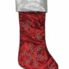 Metallic Red & Silver Shimmer Stripe Snowflake Christmas Holiday Stocking -Christmas Decorations Shop 2metred112917 09089.1639584158.386.513