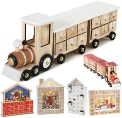 BRUBAKER Reusable Wooden Advent Calendar To Fill - White Locomotive With 24 Doors - DIY Christmas Calendar 18.11 X 3.74 X 4.21 Inches 11 BRUBAKER Reusable Wooden Advent Calendar To Fill - White Locomotive With 24 Doors - DIY Christmas Calendar 18.11 X 3.74 X 4.21 Inches -Christmas Decorations Shop AdventCalendar PETZ171394 4251219616728.2500.010 07092.1633721504