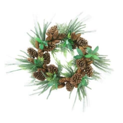 Green Foilage With Mixed Pinecones Artificial Christmas Wreath - 24-Inch, Unlit