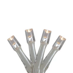 Battery Operated LED Christmas - Warm White - 5' Silver Wire - 15ct