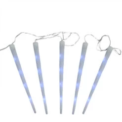 Set Of 5 Color Changing Snowfall Christmas Light Tubes 19.5"