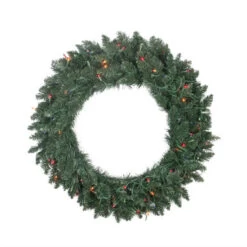 Northlight Pre-Lit Traditional Pine Artificial Christmas Wreath - 30" - Multicolor Lights
