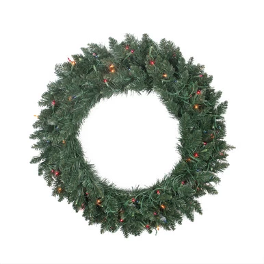 Northlight Pre-Lit Traditional Pine Artificial Christmas Wreath - 30" - Multicolor Lights 3 Northlight Pre-Lit Traditional Pine Artificial Christmas Wreath - 30" - Multicolor Lights