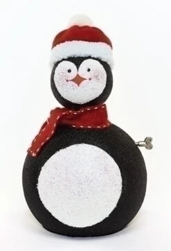 Roman 14" White And Black Musical Penguin Christmas Figurine