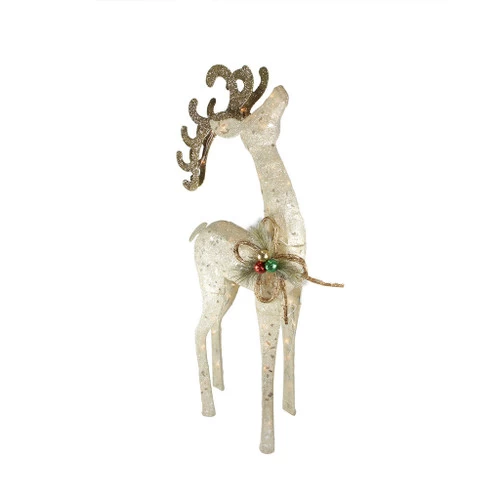 Northlight Lighted Reindeer Outdoor Christmas Decoration - 46.5" - Clear Lights 3 Northlight Lighted Reindeer Outdoor Christmas Decoration - 46.5" - Clear Lights