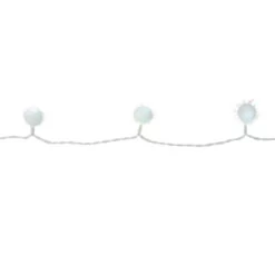 40-Count Cool White Iridescent Snowball LED Christmas Lights - 19.2 Ft White Wire
