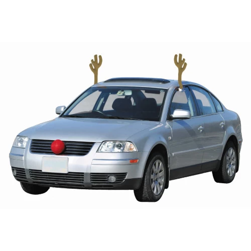Christmas Central 19" Brown And Red Reindeer Christmas Car Decorating Kit - Universal Size 3 Christmas Central 19" Brown And Red Reindeer Christmas Car Decorating Kit - Universal Size