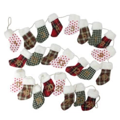 Northlight 8' X 1" White And Red Stocking Artificial Christmas Garland - Unlit