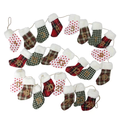 Northlight 8' X 1" White And Red Stocking Artificial Christmas Garland - Unlit 3 Northlight 8' X 1" White And Red Stocking Artificial Christmas Garland - Unlit