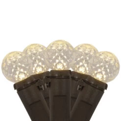 Northlight LED G12 Berry Christmas Lights - Warm White - 16' Brown Wire - 50 Ct