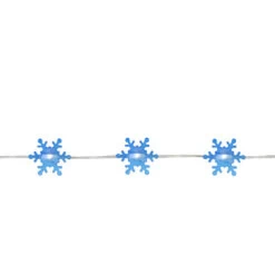Northlight 20-Count Blue Snowflake LED Christmas Fairy Lights, 6ft Copper Wire
