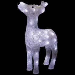Northlight LED Lighted Commercial Grade Acrylic Reindeer Outdoor Christmas Decoration - 15" - Pure White Lights