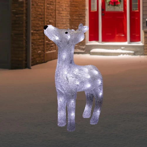 Northlight LED Lighted Commercial Grade Acrylic Reindeer Outdoor Christmas Decoration - 15" - Pure White Lights 4 Northlight LED Lighted Commercial Grade Acrylic Reindeer Outdoor Christmas Decoration - 15" - Pure White Lights - Image 2