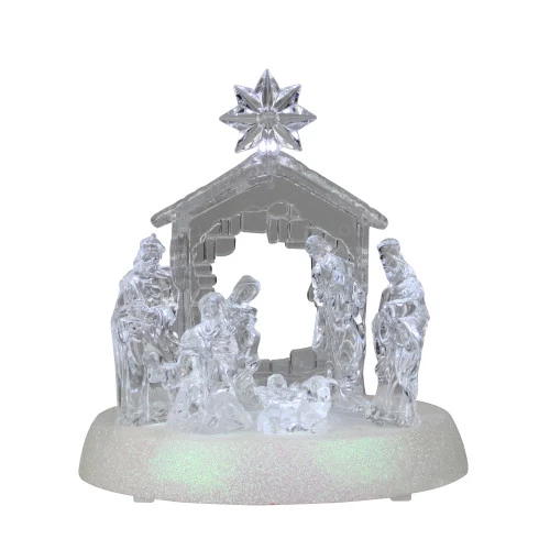 LED Lighted Christmas Nativity Scene - 7.5" - Pure White 3 LED Lighted Christmas Nativity Scene - 7.5" - Pure White