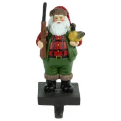 Northlight 8.5" Hunter Santa With Duck Christmas Stocking Holder