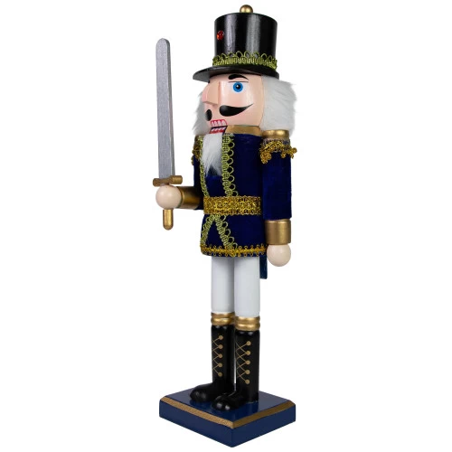 Northlight Christmas Nutcracker Soldier With Sword Decoration - 14" - Blue And White 5 Northlight Christmas Nutcracker Soldier With Sword Decoration - 14" - Blue And White - Image 3