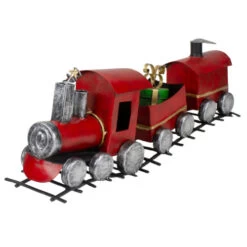 Triple Car Metal Train Christmas Decoration - 15" - Red And Silver -Christmas Decorations Shop northlight fa87849 4 sample 54345.1602813021