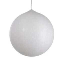 Northlight Tinsel Inflatable Christmas Ball Ornament Outdoor Commercial Decoration - 19.5" - White