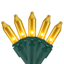 Northlight Opaque Mini Christmas Light Set - Gold - 24.5' Green Wire - 50ct