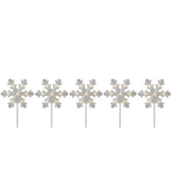 Northlight Lighted Snowflake Christmas Pathway Markers - 14.25" - 5ct