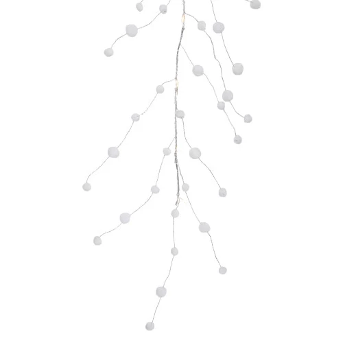 Northlight 10-Count B/O Warm White LED Pom Pom Garland Christmas Lights - 3' Clear Wire 4 Northlight 10-Count B/O Warm White LED Pom Pom Garland Christmas Lights - 3' Clear Wire - Image 2