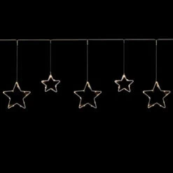 Kurt Adler LED Lighted Stars Christmas Garland, 4ft, Warm White Lights