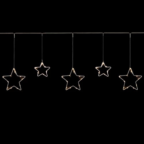 Kurt Adler LED Lighted Stars Christmas Garland, 4ft, Warm White Lights 3 Kurt Adler LED Lighted Stars Christmas Garland, 4ft, Warm White Lights