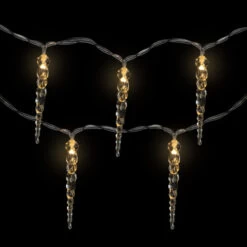Northlight Icicle String Christmas Light Set - Warm White - 4.5' Clear Wire - 10ct 10 Northlight Icicle String Christmas Light Set - Warm White - 4.5' Clear Wire - 10ct -Christmas Decorations Shop northlight hc96431 on20black 47940.1726279113