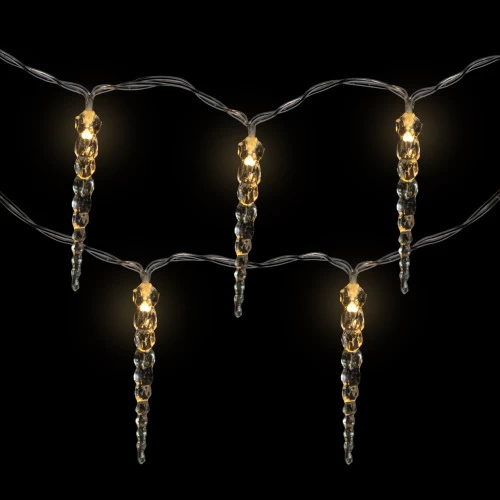Northlight Icicle String Christmas Light Set - Warm White - 4.5' Clear Wire - 10ct 5 Northlight Icicle String Christmas Light Set - Warm White - 4.5' Clear Wire - 10ct - Image 3
