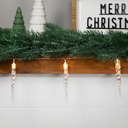Northlight Icicle String Christmas Light Set - Warm White - 4.5' Clear Wire - 10ct 3 Northlight Icicle String Christmas Light Set - Warm White - 4.5' Clear Wire - 10ct