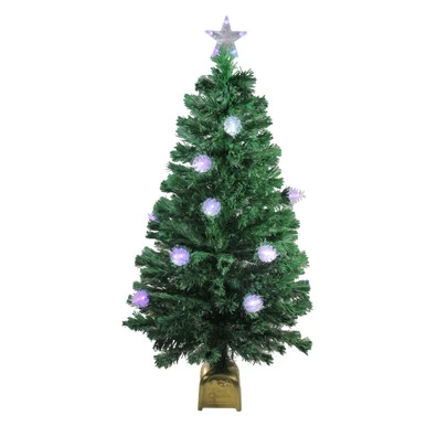 4' Pre-Lit Medium Fiber Optic Pine Cone Artificial Christmas Tree - Multicolor LED Lights 3 4' Pre-Lit Medium Fiber Optic Pine Cone Artificial Christmas Tree - Multicolor LED Lights