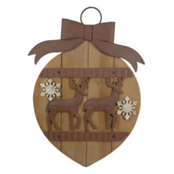 Northlight Rustic Reindeer Christmas Ornament Wall Sign - 17.5"
