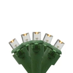 Northlight 20 Battery Operated Warm White Wide Angle LED Christmas Lights - 9.5 Ft, Green Wire