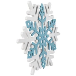 Northlight Snowflake Wooden Christmas Wall Decoration - 11.75" - White And Blue -Christmas Decorations Shop northlight nj97105 02 46557.1726539035
