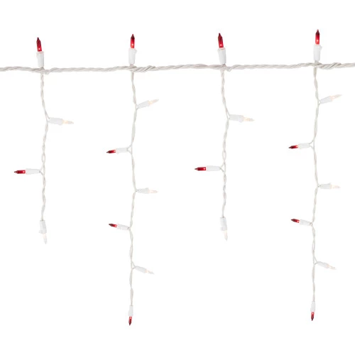 Northlight 100ct Red And Clear Mini Icicle Christmas Lights- 5.75ft, White Wire 4 Northlight 100ct Red And Clear Mini Icicle Christmas Lights- 5.75ft, White Wire - Image 2