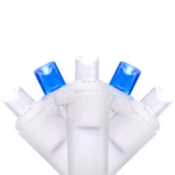 Northlight 50-Count Blue And White LED Wide Angle Christmas Lights - 16.25 Ft White Wire