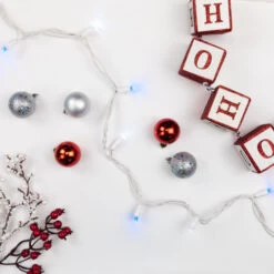 Northlight 50-Count Blue And White LED Wide Angle Christmas Lights - 16.25 Ft White Wire -Christmas Decorations Shop northlight nl02555 styled2 62379.1709061164