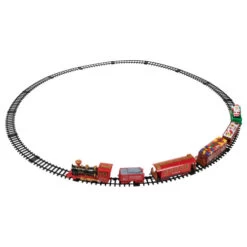 Northlight 22pc Red Battery Operated Lighted And Animated Christmas Train Set With Music And Sound