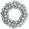 Northlight Silver Splendor 3-Finish Shatterproof Ball Christmas Wreath 24" - Unlit -Christmas Decorations Shop northlight sm91057 1updated 46687.1612967000