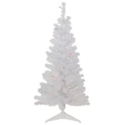 Northlight 4' Pre-lit Rockport White Pine Artificial Christmas Tree, Multi Lights