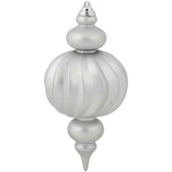 Northlight Commercial Size Shatterproof 2-Finish Finial Christmas Ornaments - Silver -10" - 4ct -Christmas Decorations Shop northlight sm99535 04 00761.1696003595