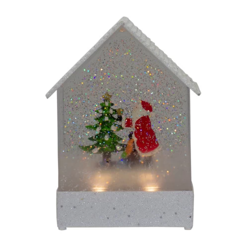 Northlight 8.25" White And Red House Shaped Christmas Snow Globe 3 Northlight 8.25" White And Red House Shaped Christmas Snow Globe