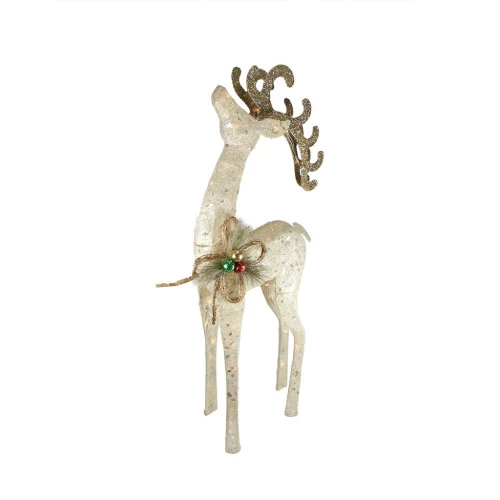Northlight Lighted Reindeer Outdoor Christmas Decoration - 46.5" - Clear Lights 4 Northlight Lighted Reindeer Outdoor Christmas Decoration - 46.5" - Clear Lights - Image 2