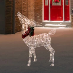 Northlight 35" LED Lighted Standing Reindeer With Bow Outdoor Christmas Decoration -Christmas Decorations Shop northlight ye92371 styled 10718.1702056330