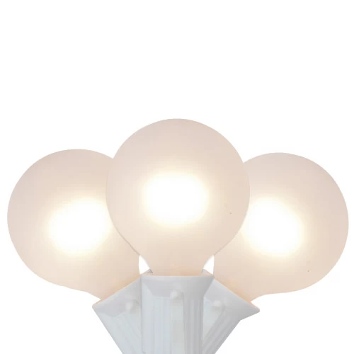 10-Count Frosted White G40 Globe Christmas Light Set - 9ft White Wire 3 10-Count Frosted White G40 Globe Christmas Light Set - 9ft White Wire