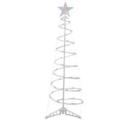 Northlight LED Lighted Spiral Cone Tree Outdoor Christmas Decoration - 4' - Multi Lights