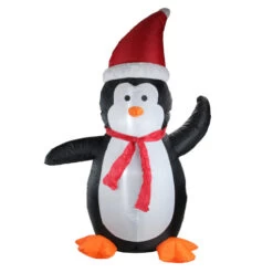 Northlight Inflatable Festive Penguin Outdoor Christmas Decoration - 4' - Cool White Lights