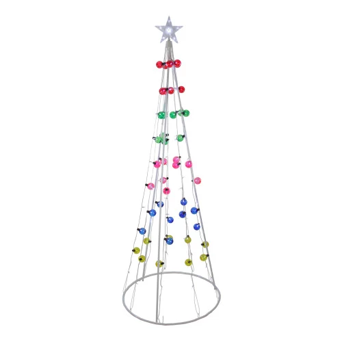 Northlight Lighted Show Cone Christmas Tree Outdoor Decoration - 6' - Multicolor 4 Northlight Lighted Show Cone Christmas Tree Outdoor Decoration - 6' - Multicolor - Image 2