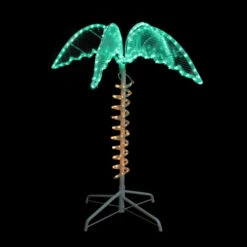 Northlight LED Palm Tree Rope Light Outdoor Decoration - 2.5' - Green And Clear Lights