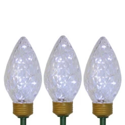 Northlight Set Of 3 Lighted LED C9 Bulb Christmas Pathway Marker Lawn Stakes - Clear Lights